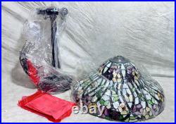 Tiffany Style Vintage Bayberry Stained Glass Table Lamp 2005 New Old Stock