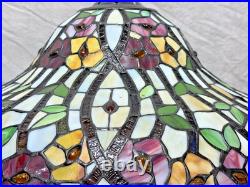 Tiffany Style Vintage Bayberry Stained Glass Table Lamp 2005 New Old Stock