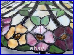 Tiffany Style Vintage Bayberry Stained Glass Table Lamp 2005 New Old Stock