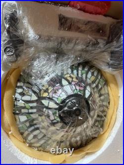 Tiffany Style Vintage Bayberry Stained Glass Table Lamp 2005 New Old Stock