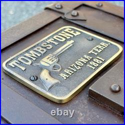 Tombstone Cast Iron Strong Box Old West Vintage-Style Rustic Storage Box