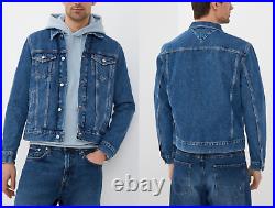 Tommy Hilfiger Trucker Faded Rigid 90s Denim Retro Style Jeans Jacket M