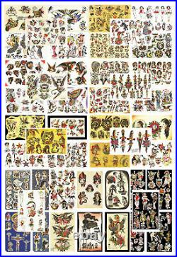 Traditional, Vintage, Old School Style Tattoo Flash Collection, 46 Sheets 11x17
