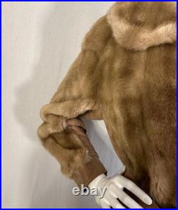True VTG Penny Lane 60s Blonde Mink Suede Leather Fur Coat S Mob Wife WW2 Style