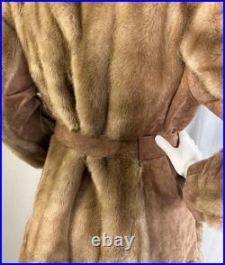 True VTG Penny Lane 60s Blonde Mink Suede Leather Fur Coat S Mob Wife WW2 Style