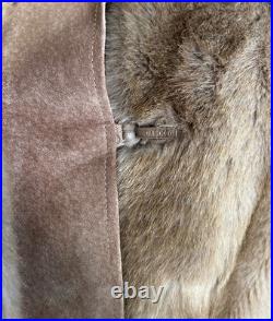 True VTG Penny Lane 60s Blonde Mink Suede Leather Fur Coat S Mob Wife WW2 Style