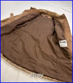 True VTG Penny Lane 60s Blonde Mink Suede Leather Fur Coat S Mob Wife WW2 Style