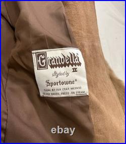 True VTG Penny Lane 60s Blonde Mink Suede Leather Fur Coat S Mob Wife WW2 Style
