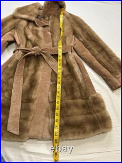 True VTG Penny Lane 60s Blonde Mink Suede Leather Fur Coat S Mob Wife WW2 Style True VTG Penny Lane 60s Blonde Mink Suede Leather Fur Coat S Mob Wife WW2 Style