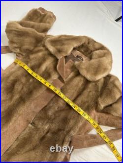 True VTG Penny Lane 60s Blonde Mink Suede Leather Fur Coat S Mob Wife WW2 Style
