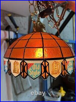 Two Vintage Heileman's Old Style Beer Hanging Lights Old School Classic