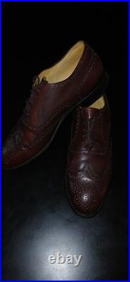 USA Vintage NETTLETON Old Stock Burgundy LEATHER Wingtip Oxford Shoes Size 12 D