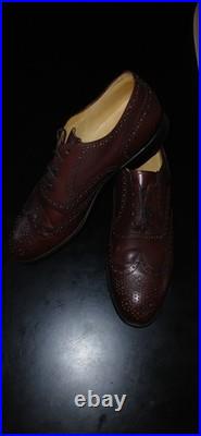 USA Vintage NETTLETON Old Stock Burgundy LEATHER Wingtip Oxford Shoes Size 12 D