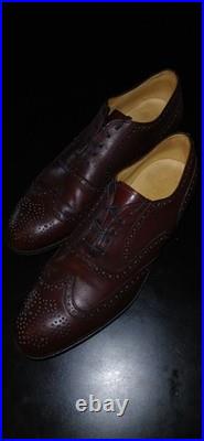 USA Vintage NETTLETON Old Stock Burgundy LEATHER Wingtip Oxford Shoes Size 12 D
