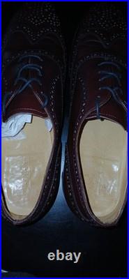 USA Vintage NETTLETON Old Stock Burgundy LEATHER Wingtip Oxford Shoes Size 12 D