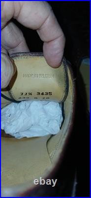 USA Vintage NETTLETON Old Stock Burgundy LEATHER Wingtip Oxford Shoes Size 12 D