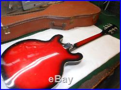 Univox Gorgeous Hollow Body Electric Guitar Japan Old Vintage ES335 style