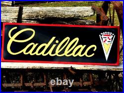 V36Vintage Hand Painted Antique Vintage Old Style Cadillac Service Station Sign