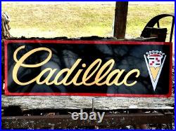 V36Vintage Hand Painted Antique Vintage Old Style Cadillac Service Station Sign