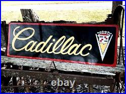 V36Vintage Hand Painted Antique Vintage Old Style Cadillac Service Station Sign