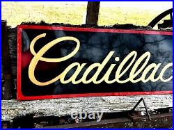 V36Vintage Hand Painted Antique Vintage Old Style Cadillac Service Station Sign