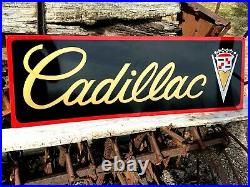 V36Vintage Hand Painted Antique Vintage Old Style Cadillac Service Station Sign