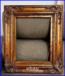 VERY HEAVY Old vintage WOODEN FRAME GILDED ORNATE 17x21 Estate find