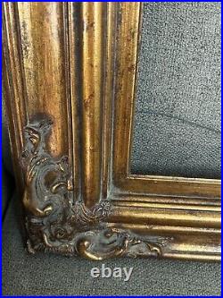 VERY HEAVY Old vintage WOODEN FRAME GILDED ORNATE 17x21 Estate find