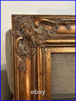 VERY HEAVY Old vintage WOODEN FRAME GILDED ORNATE 17x21 Estate find