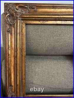 VERY HEAVY Old vintage WOODEN FRAME GILDED ORNATE 17x21 Estate find