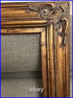 VERY HEAVY Old vintage WOODEN FRAME GILDED ORNATE 17x21 Estate find