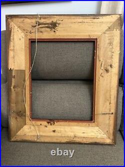 VERY HEAVY Old vintage WOODEN FRAME GILDED ORNATE 17x21 Estate find