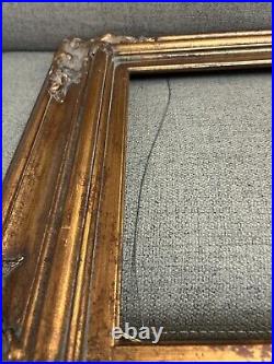 VERY HEAVY Old vintage WOODEN FRAME GILDED ORNATE 17x21 Estate find