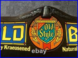 VINTAGE 1960S OLD STYLE COLD BEER 36 Light Sign TIFFANY SIGN HEILEMAN'S HTF