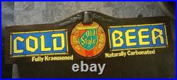 VINTAGE 1960S OLD STYLE COLD BEER 36 Light Sign TIFFANY SIGN HEILEMAN'S HTF