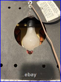 VINTAGE 1975 HEILEMAN'S OLD STYLE BEER STAINED GLASS PLASTIC LIGHT-UP SIGN Rare