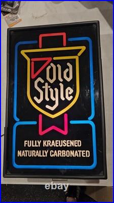 VINTAGE 1983 Old Style Beer Neo Neon Lighted Sign