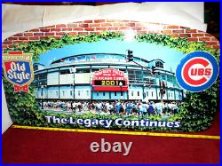 VINTAGE 2001 NEW 35x18 WRIGLEY FIELD CUBS OLD STYLE BEER ADV SIGN TIN TACKER-C86 VINTAGE 2001 NEW 35x18 WRIGLEY FIELD CUBS OLD STYLE BEER ADV SIGN TIN TACKER-C86