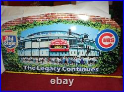 VINTAGE 2001 NEW 35x18 WRIGLEY FIELD CUBS OLD STYLE BEER ADV SIGN TIN TACKER-C86 VINTAGE 2001 NEW 35x18 WRIGLEY FIELD CUBS OLD STYLE BEER ADV SIGN TIN TACKER-C86