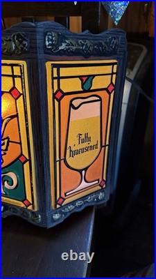 VINTAGE 70S OLD STYLE BEER ON TAP STAINED GLASS LOOKING LIGHT-UP SIGN CAVE Rare