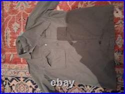VINTAGE ARMY STYLE OLD CROWS VIET NAM MENS OLIVE DRAB FATIGUE SHIRT JACKET Sz L