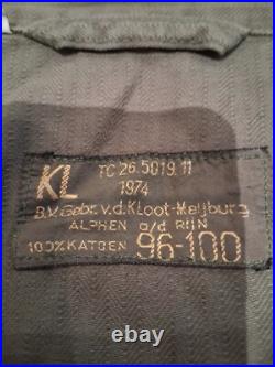 VINTAGE ARMY STYLE OLD CROWS VIET NAM MENS OLIVE DRAB FATIGUE SHIRT JACKET Sz L