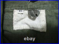 VINTAGE ARMY STYLE OLD CROWS VIET NAM MENS OLIVE DRAB FATIGUE SHIRT JACKET Sz XL