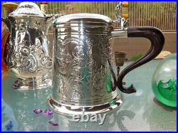 VINTAGE ITALIAN TANKARD SOLID SILVER HEAVY LARGE OLD BRITISH STYLE RARE sterling