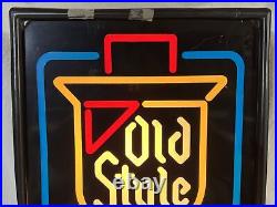 VINTAGE OLD STYLE BEER FAUX NEON LIGHT UP SIGN 14x 22 AWESOME BAR MAN CAVE