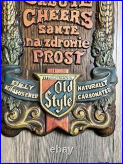 VINTAGE OLD STYLE BEER SIGN WithGERMAN MEN 24H 12W RARE! Don't Miss it