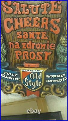 VINTAGE OLD STYLE BEER SIGN WithGERMAN MEN 24H 12W RARE! Don't Miss it