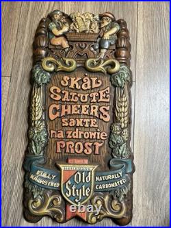 VINTAGE OLD STYLE BEER SIGN WithGERMAN MEN 24H 12W RARE! Don't Miss it