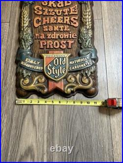 VINTAGE OLD STYLE BEER SIGN WithGERMAN MEN 24H 12W RARE! Don't Miss it