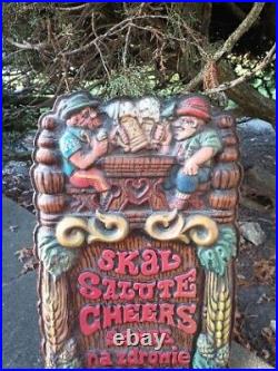 VINTAGE OLD STYLE BEER SIGN WithGERMAN MEN 24H 12W RARE! Great Condition
